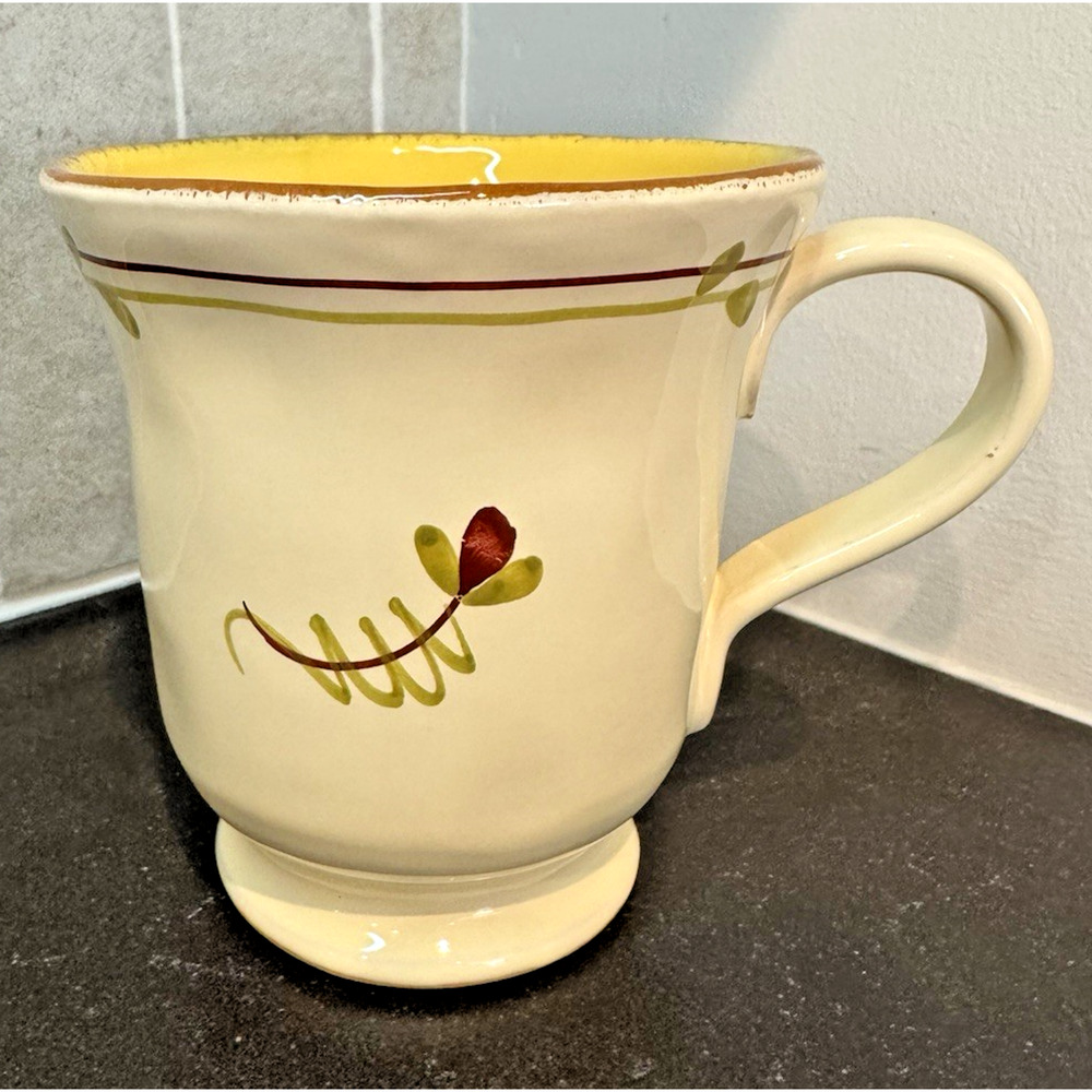 VIETRI FIORI DI BOSCO Footed Mug Made in Italy Vintage Retired Pattern 12oz RARE